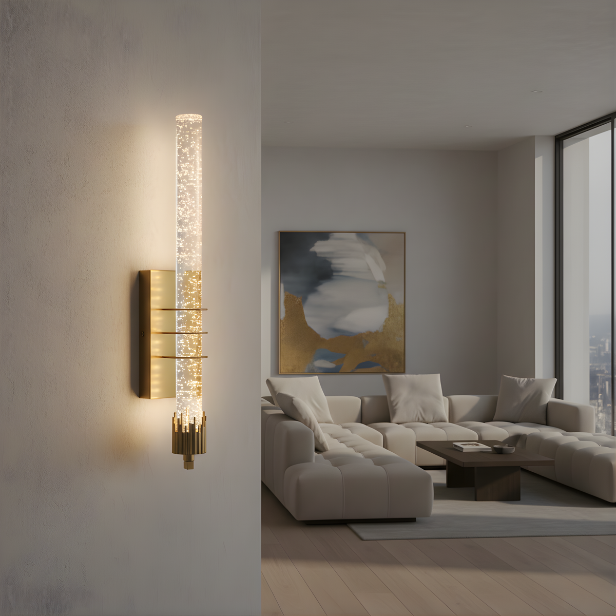 Luxurious Hand-Cut Crystal Wall Sconce Gilora – Lifestyle View 2
