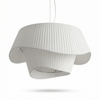 Sculptural Pleated Fabric Pendant Light – Camiran – Lifestyle View