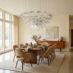 Hand-Cut Crystal Chandelier Calvorn – Dining Room Lifestyle