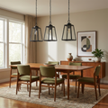 Industrial Cage Lantern Pendant Light Florneth - lifestyle over dining table