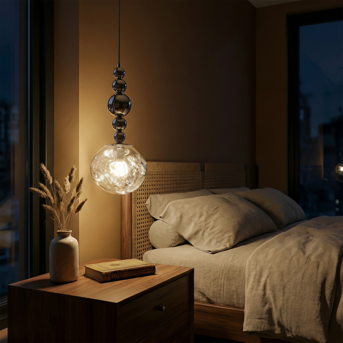 Brushed Metal Cylinder Pendant Light Tubrion – Hero Shot