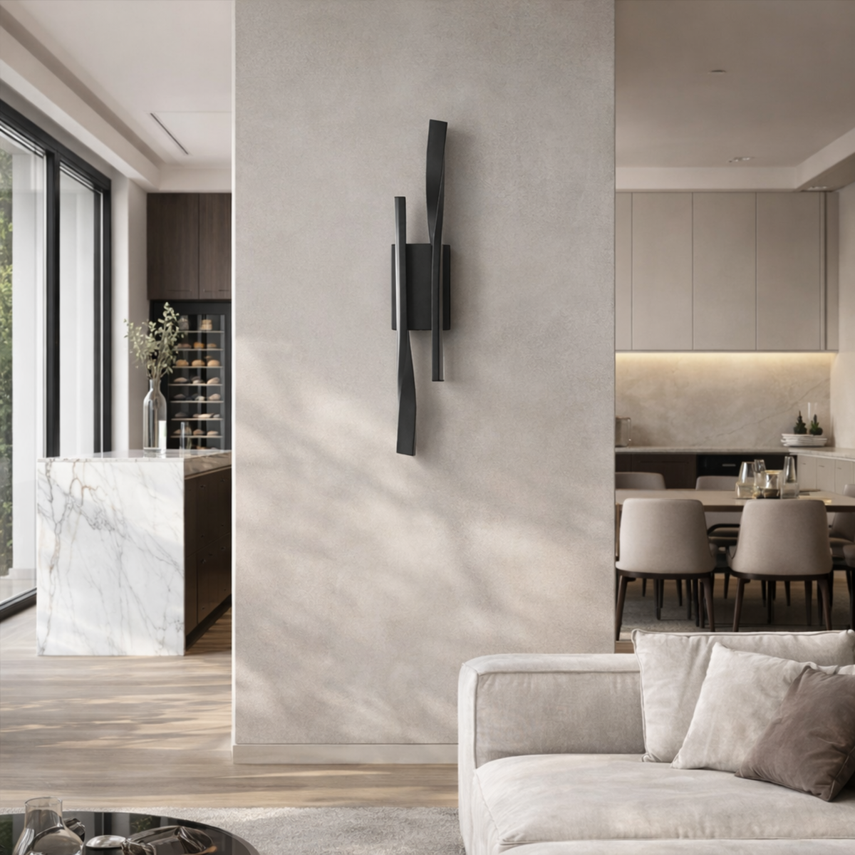 Contemporary Aluminum Linear Wall Sconce Nelvora