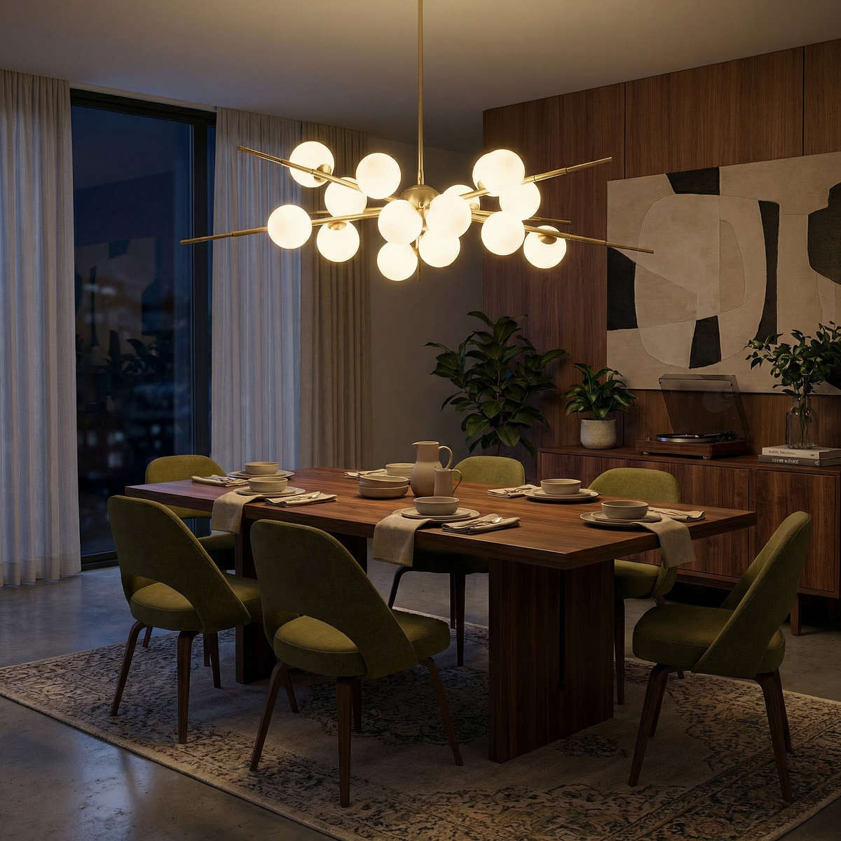 Sculptural Aluminum Ring Chandelier Orventis – Lifestyle View 2