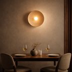 Sculptural Ribbed Resin Wall Sconce Ondura – Lifestyle Dining Room