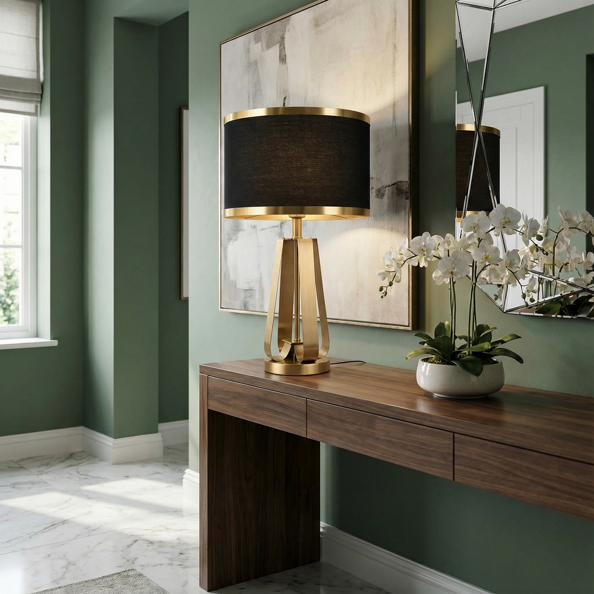 Minimalist Premium Designer Bedside Lamp Solenne – Gold Finish