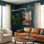 Natural Wood Drum Pendant Light Havendrix – Lifestyle View 2