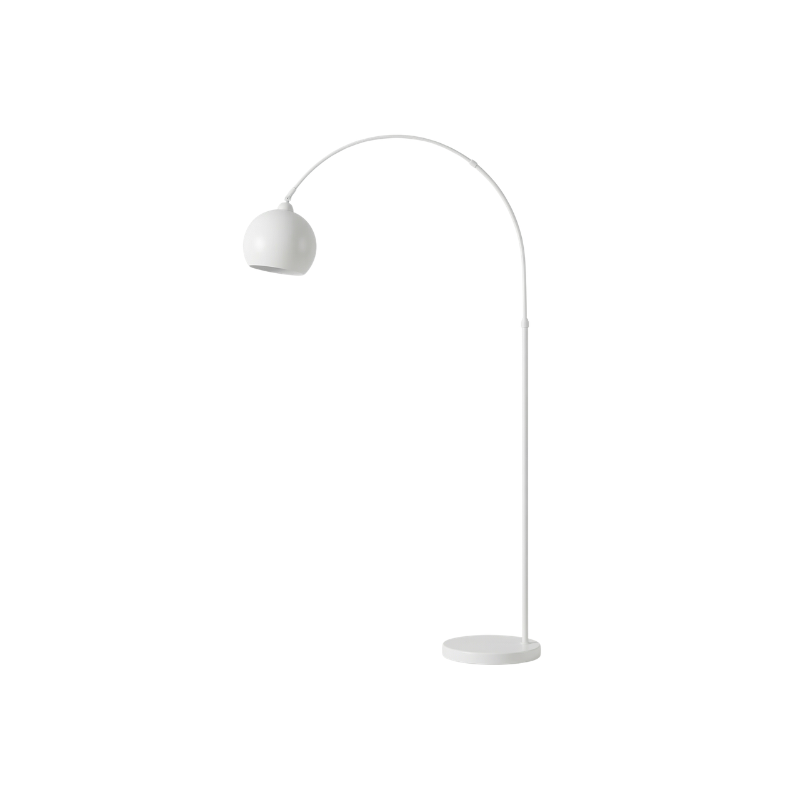 Sculptural Arc Floor Lamp Elaro – White, Studio Shot