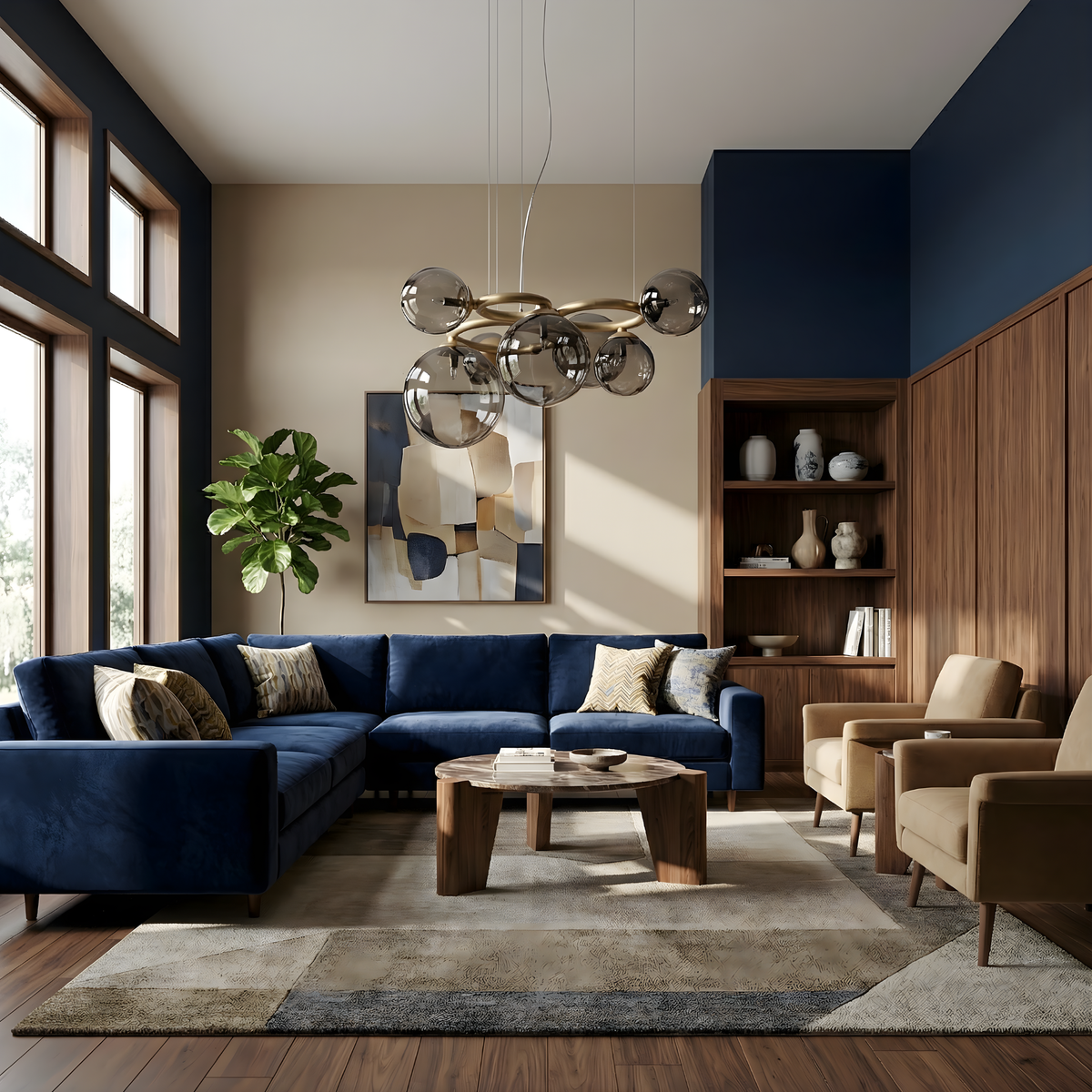 Sculptural Glass Multi-Arm Chandelier Revion – Lifestyle View 4