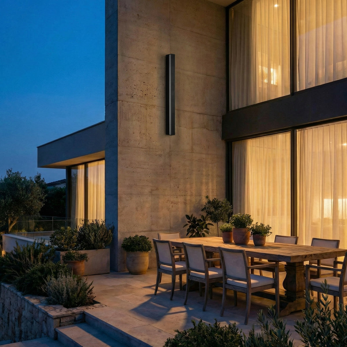 Minimalist Aluminum Linear Outdoor Wall Light Velantho - Cool White