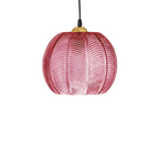 Ribbed Glass Botanical Pendant Light Banlux – Pink