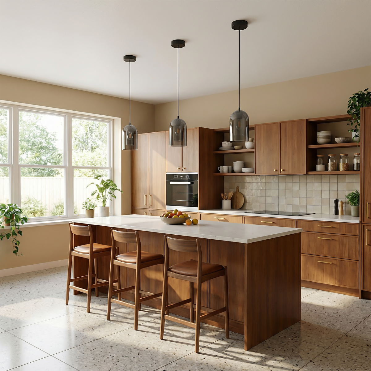 Smoked Glass Minimalist Pendant Light Kronex – Lifestyle View 4