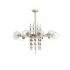Brass Frosted-Glass Sputnik Chandelier – Kalion