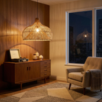 Rattan Japanese Pendant Light Felon