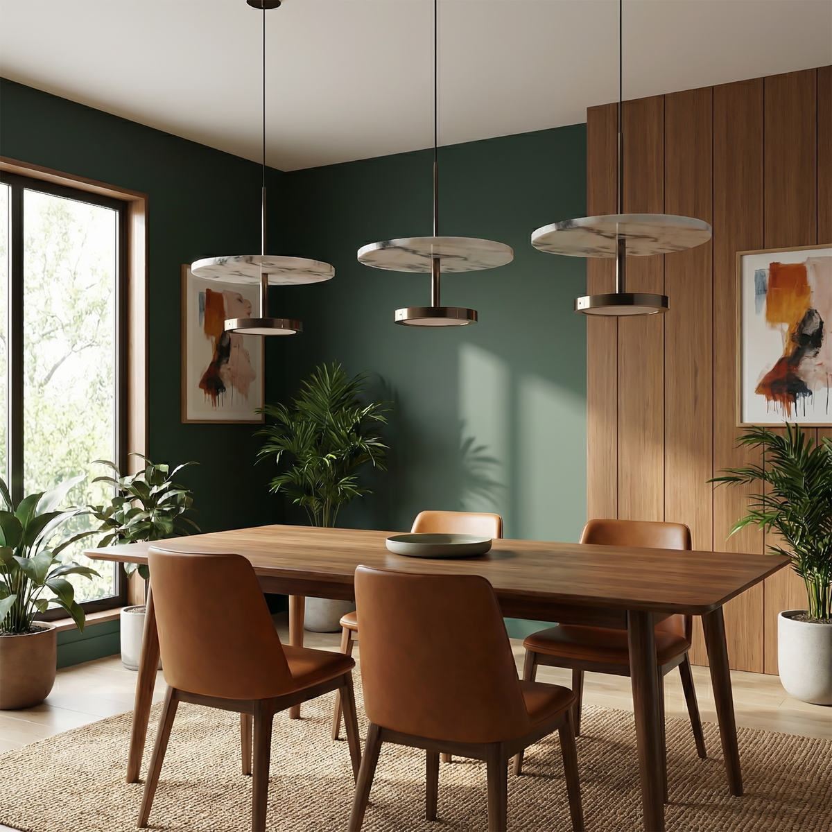 Natural Stone Warm Glow Pendant Light Falmoren – Lifestyle View 2