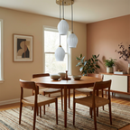 Gorvex Ceramic Globe Pendant – Lifestyle over Dining Table