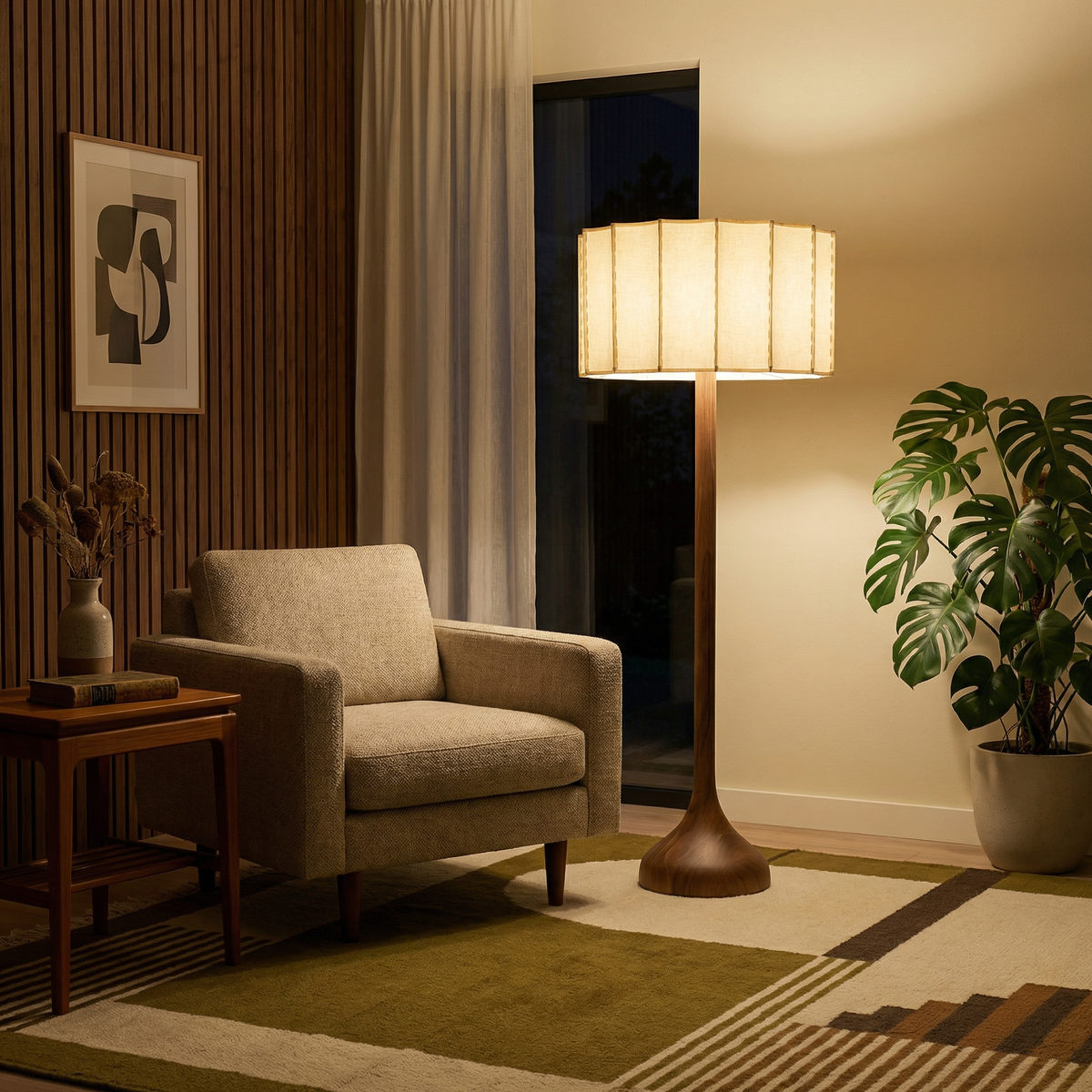 Wabi-Sabi Solid Wood Table Lamp Horix – Lifestyle View 2