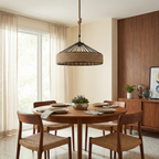 Natural Rope Woven Pendant Light Camoreth – Lifestyle View 4