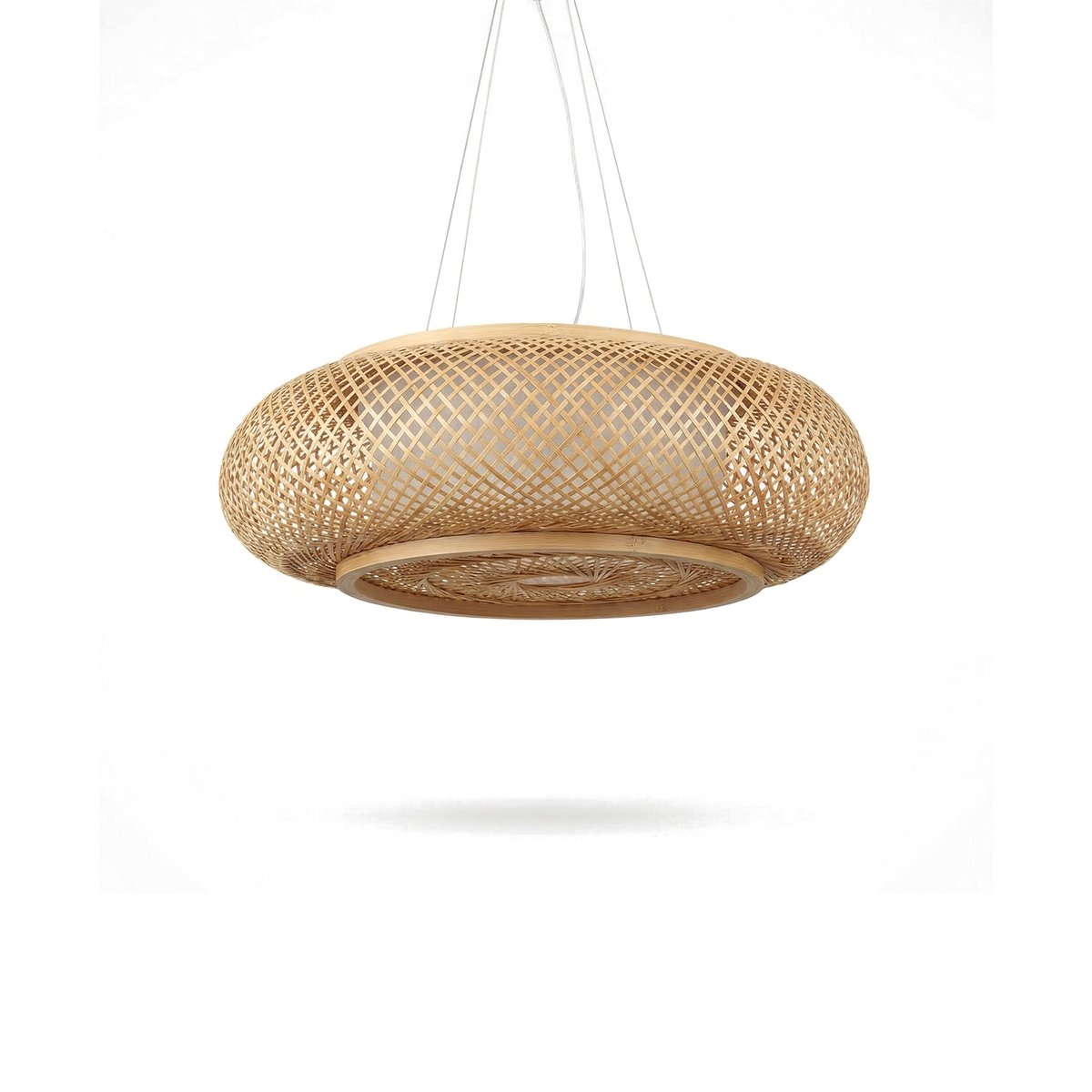 Natural Bamboo Drum Pendant Light Zenkai