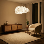 Hand-Applied Cotton Cloud Pendant Light Arseon – Lifestyle View 3