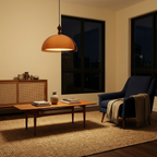 Sculpted Amber Acrylic Pendant Light Falox – Lifestyle View 2