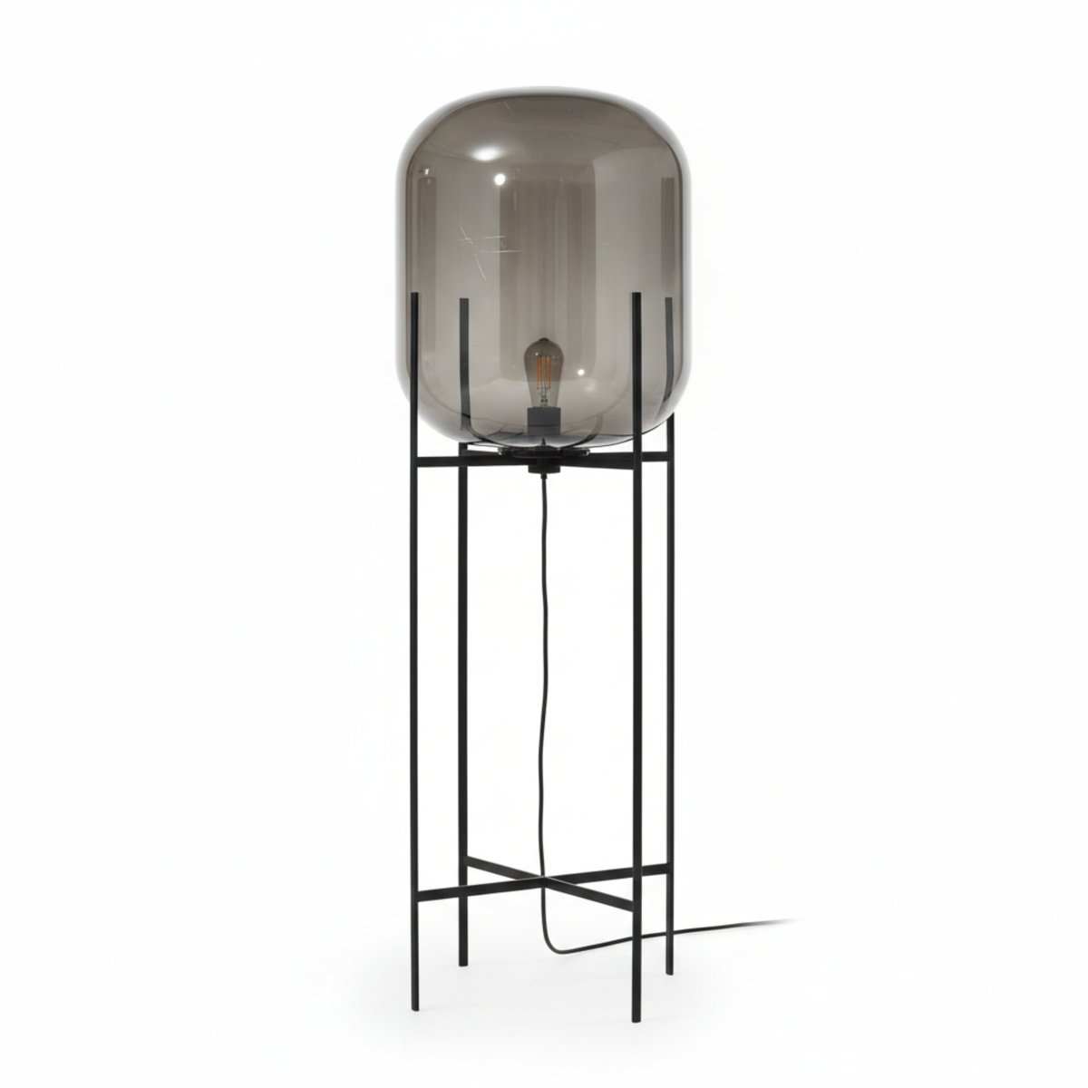 Smoked Glass Globe Floor Lamp Crucero – Product Detail 5