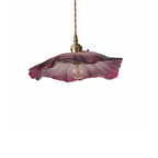 Hand-Blown Floral Glass Pendant Light Caprix – Purple, Studio Detail