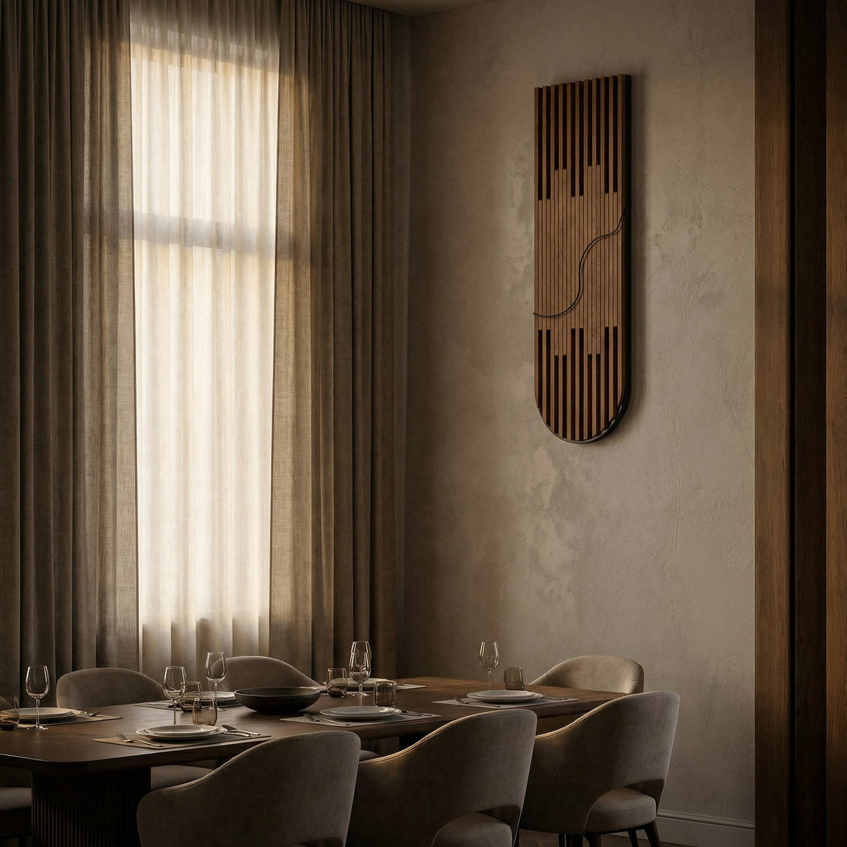 Hand-Finished Copper Linear Wall Sconce Kyran – Lifestyle View 3