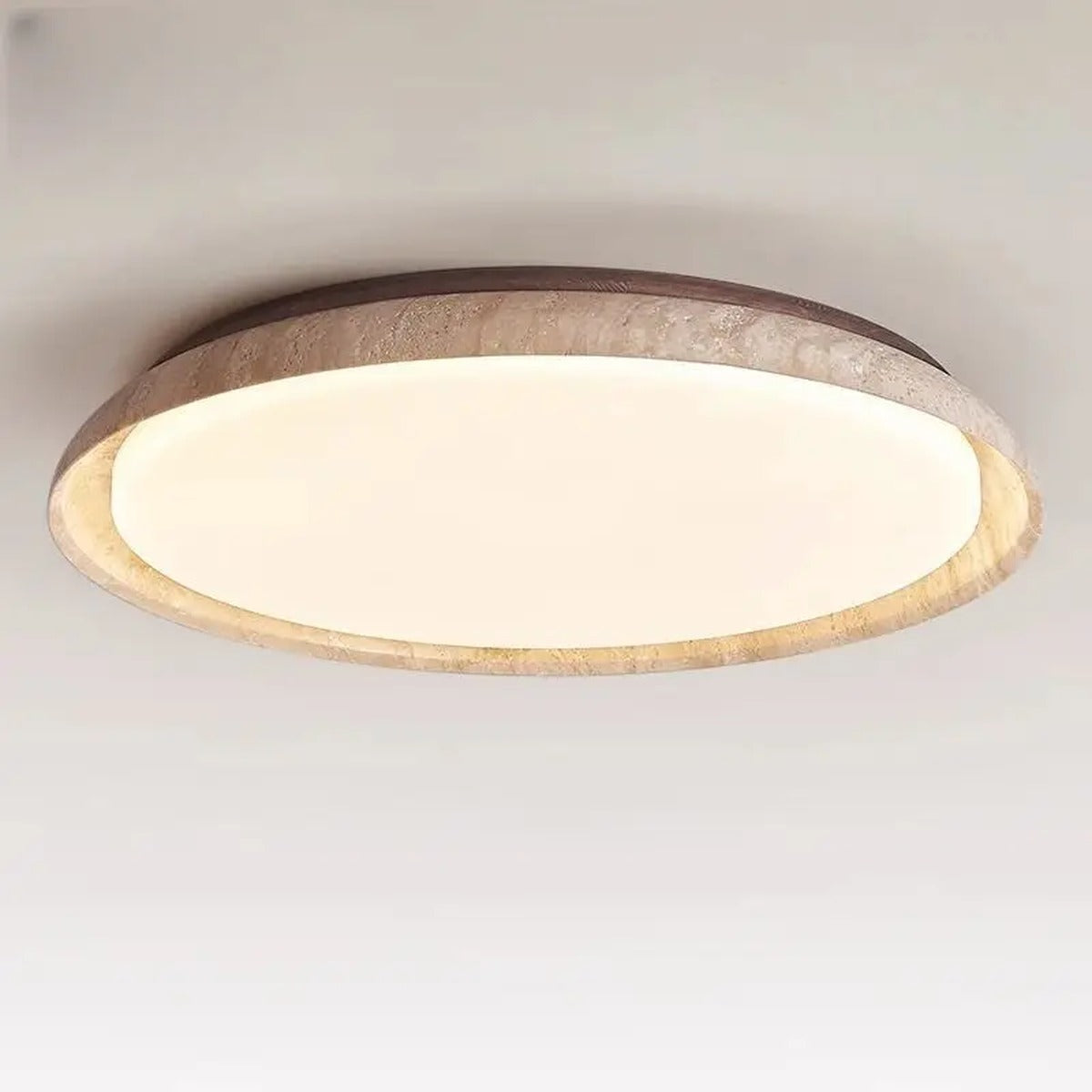 Travertine Ring Flush Ceiling Light – Stillara – Hero Shot