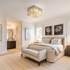 Stainless Steel Crystal Ceiling Light Axiomis – Hero Shot