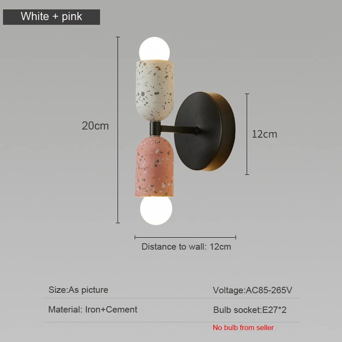 Dual Cement Cylinder Wall Sconce – Kvrix – Product Detail 7