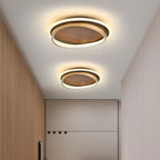 Wood Disc LED Halo Flush Ceiling Light – Fevoria – Lifestyle View 2