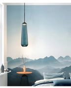 Vibrant Colored Glass Pendant Light Falion – Blue Lifestyle View