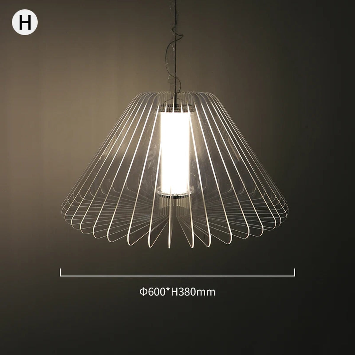Vesperis Pendant Light – Style Umbrella Cone, Ø60xH38cm