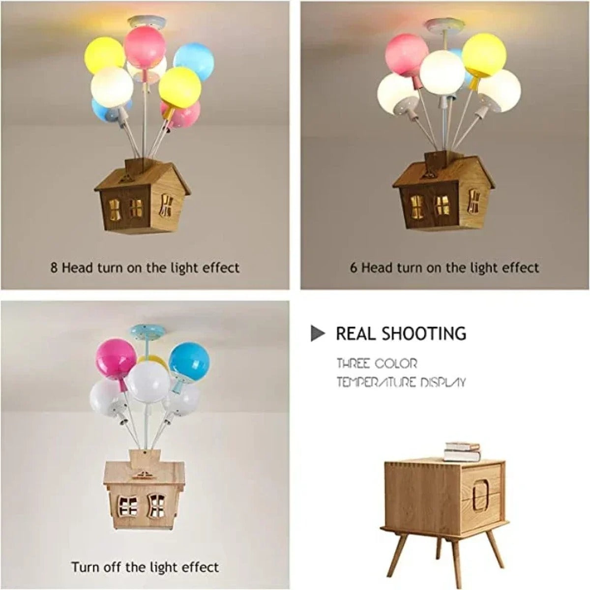 Balloon House LED Nursery Ceiling Light – Orbivox – Glow On/Off & Real Shot