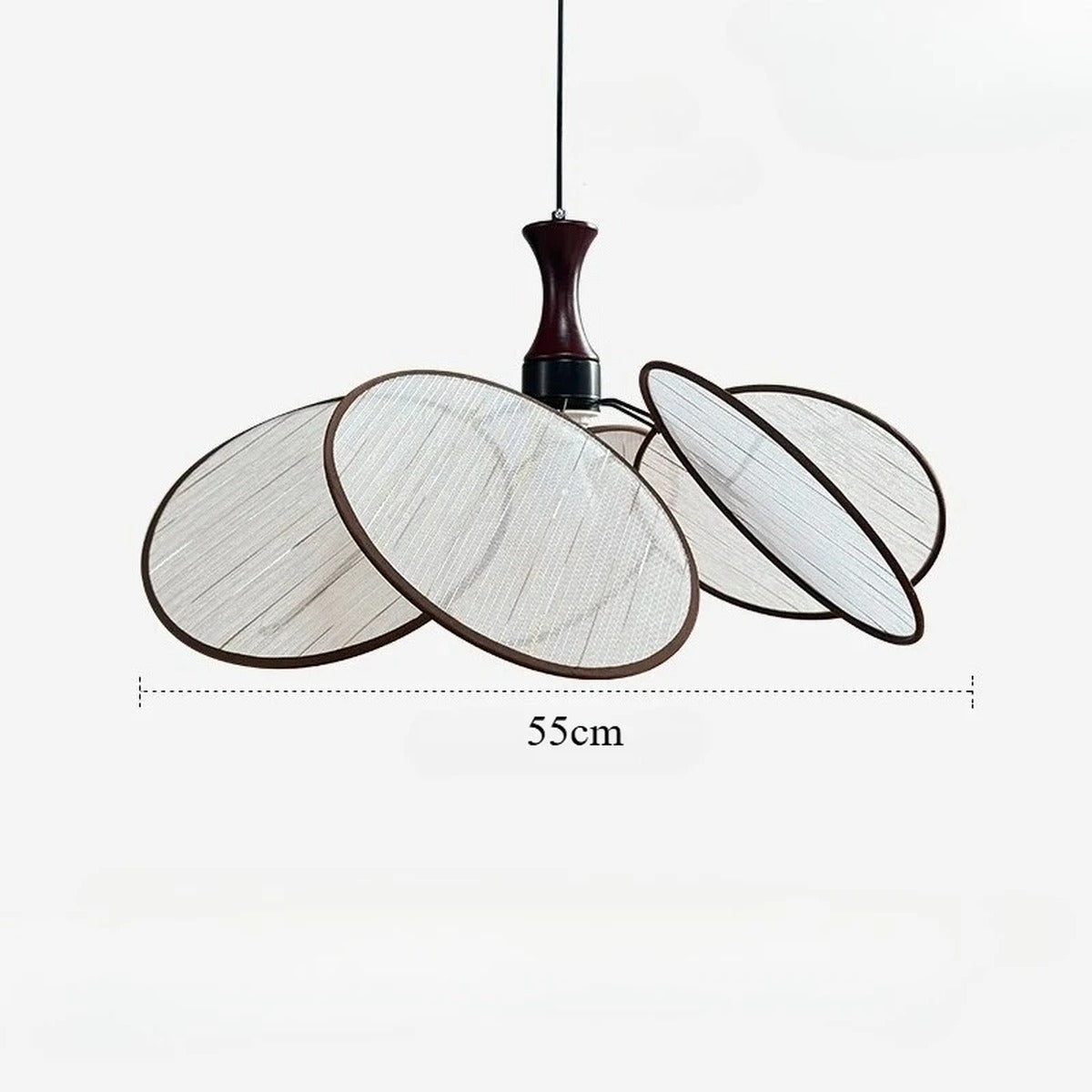 Woven Linen Petal Disc Pendant Light – Florenth – Product Detail 8
