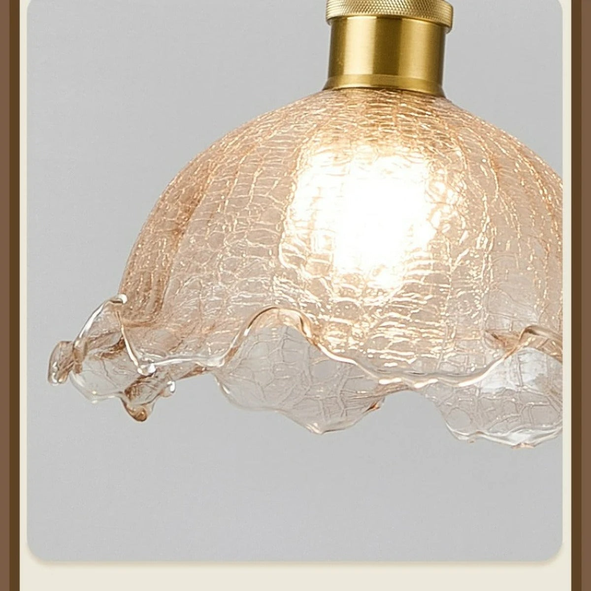 Ruffled Crackle Glass Pendant Light – Helvora – Product Detail 5