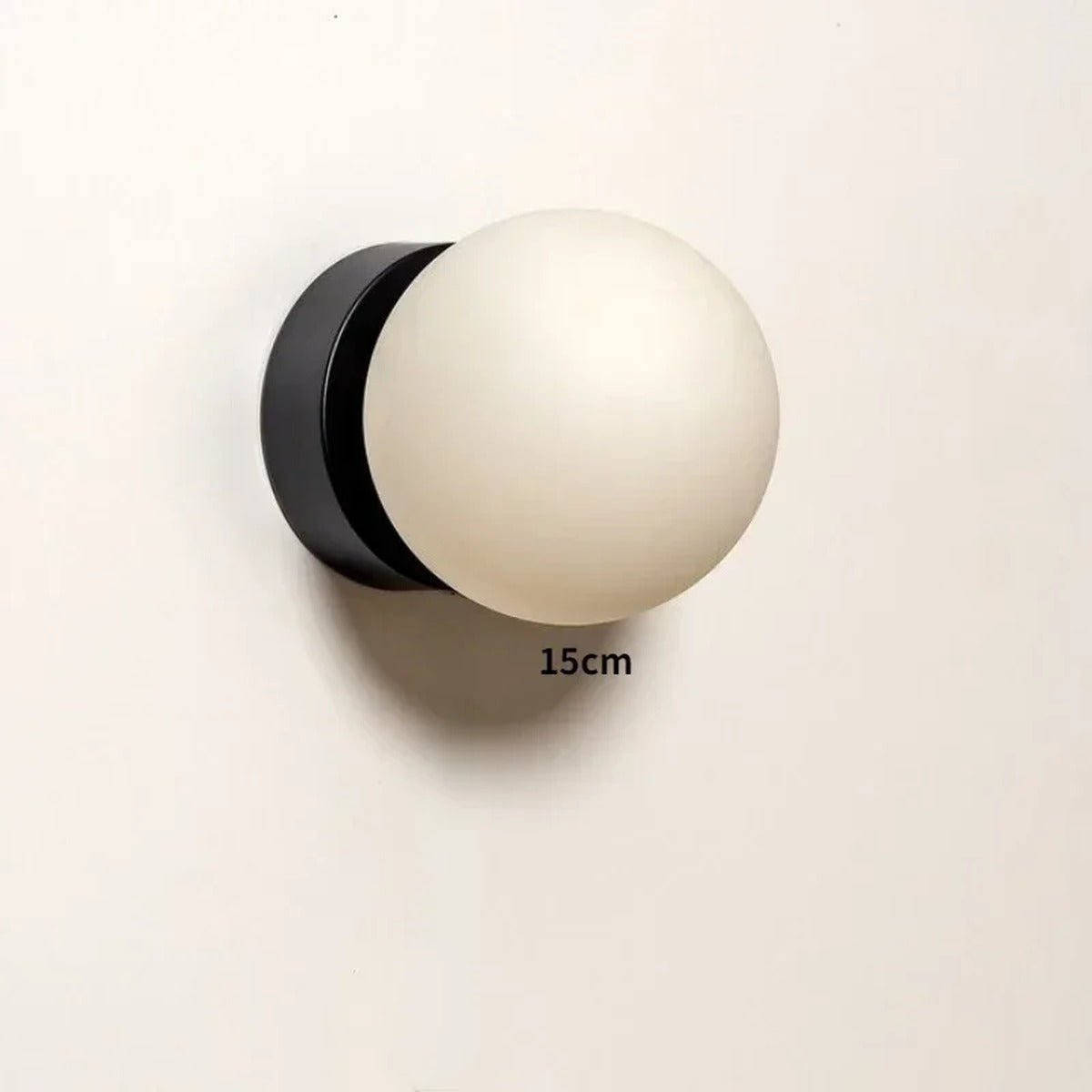 Nordic Metal Wall Sconce Ambrell — Plain, Black, 15cm globe