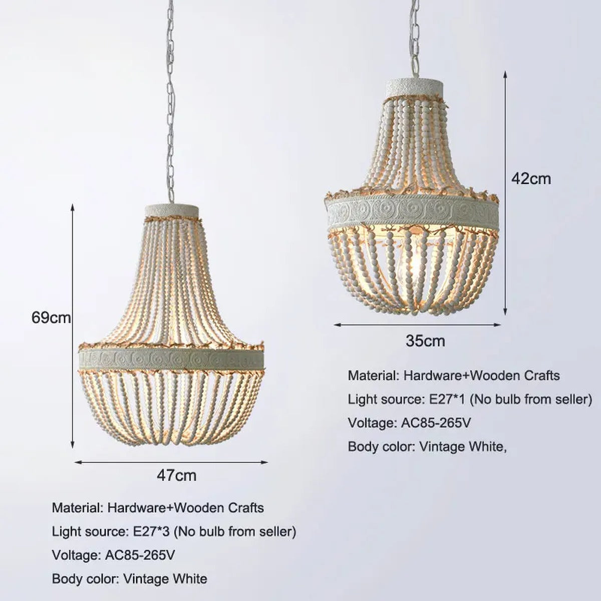 Bohemian Wooden Bead Empire Chandelier – Teruko – Lifestyle View 3
