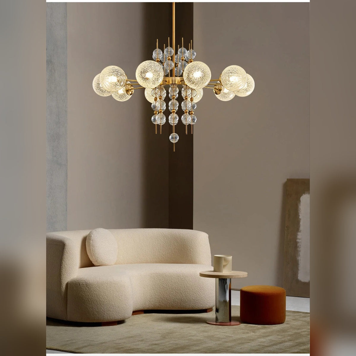 Frosted Glass Bubble Sputnik Chandelier – Nivora