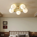 Luneth 5-head moon-cluster ceiling light — bedroom view