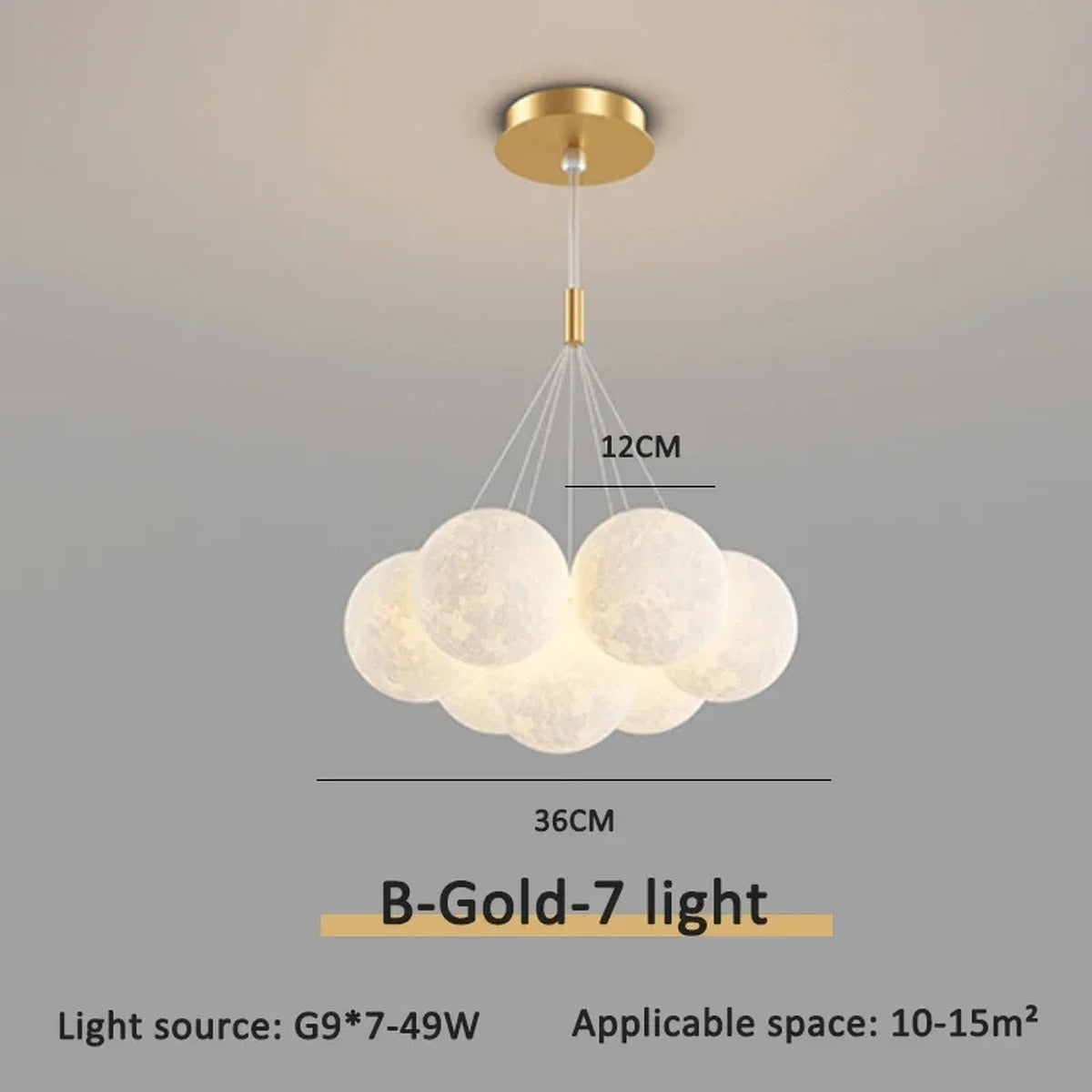 Floating Glass Gold Chandelier Praivelle – Product Detail 20