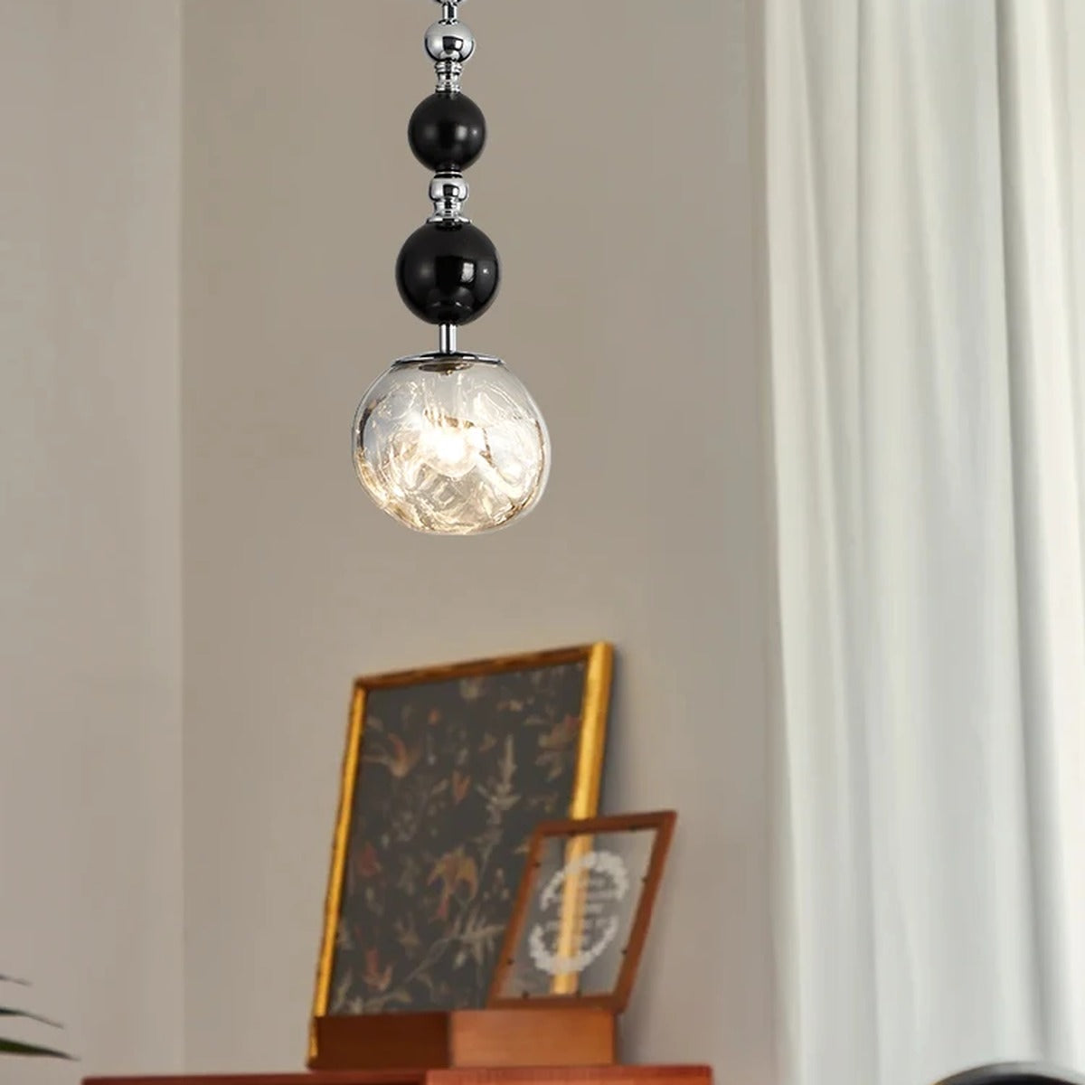 Beaded Chain Glass Globe Pendant Centralis — lifestyle view