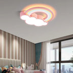 Quieton rainbow and cloud LED ceiling light, Pink finish, ceiling mounted