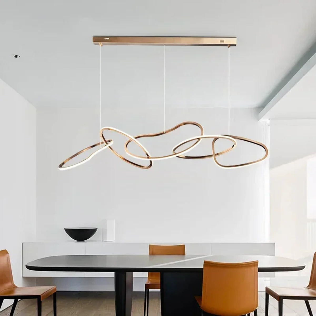 Irregular Gold Ring Chandelier Kevon – Lifestyle View 4