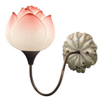 Luxanthe lotus flower resin wall sconce, petal detail close-up