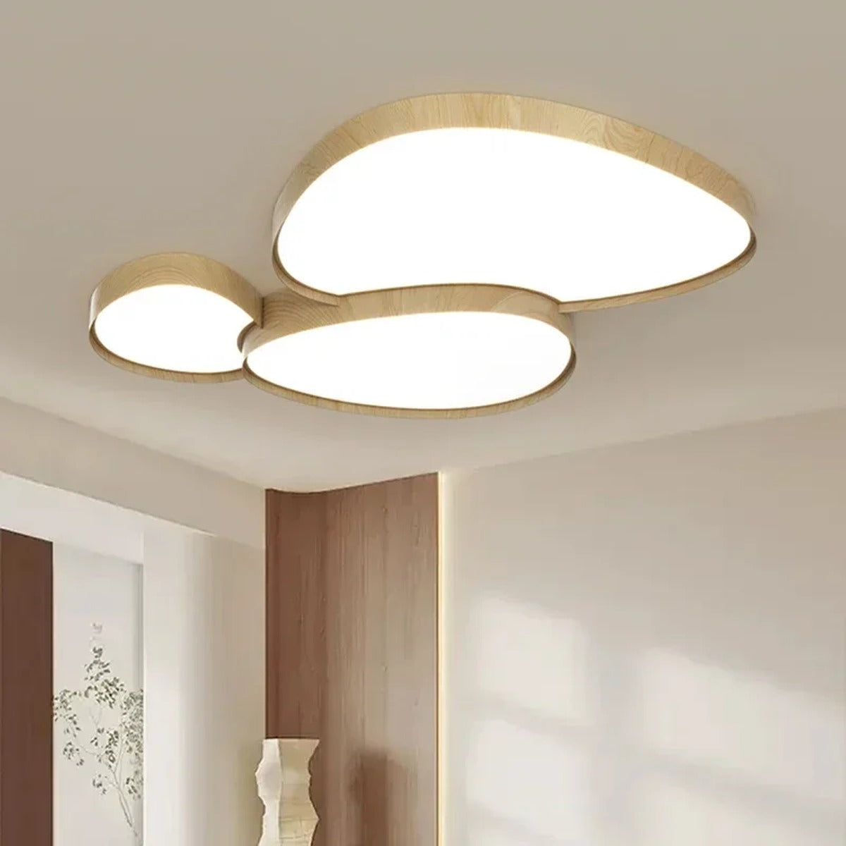 Organic Wood Grain Flush Ceiling Light – Timbron – Lifestyle View 3