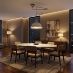 Contemporary Chrome Glass Pendant Light Selvantis – Lifestyle View 2