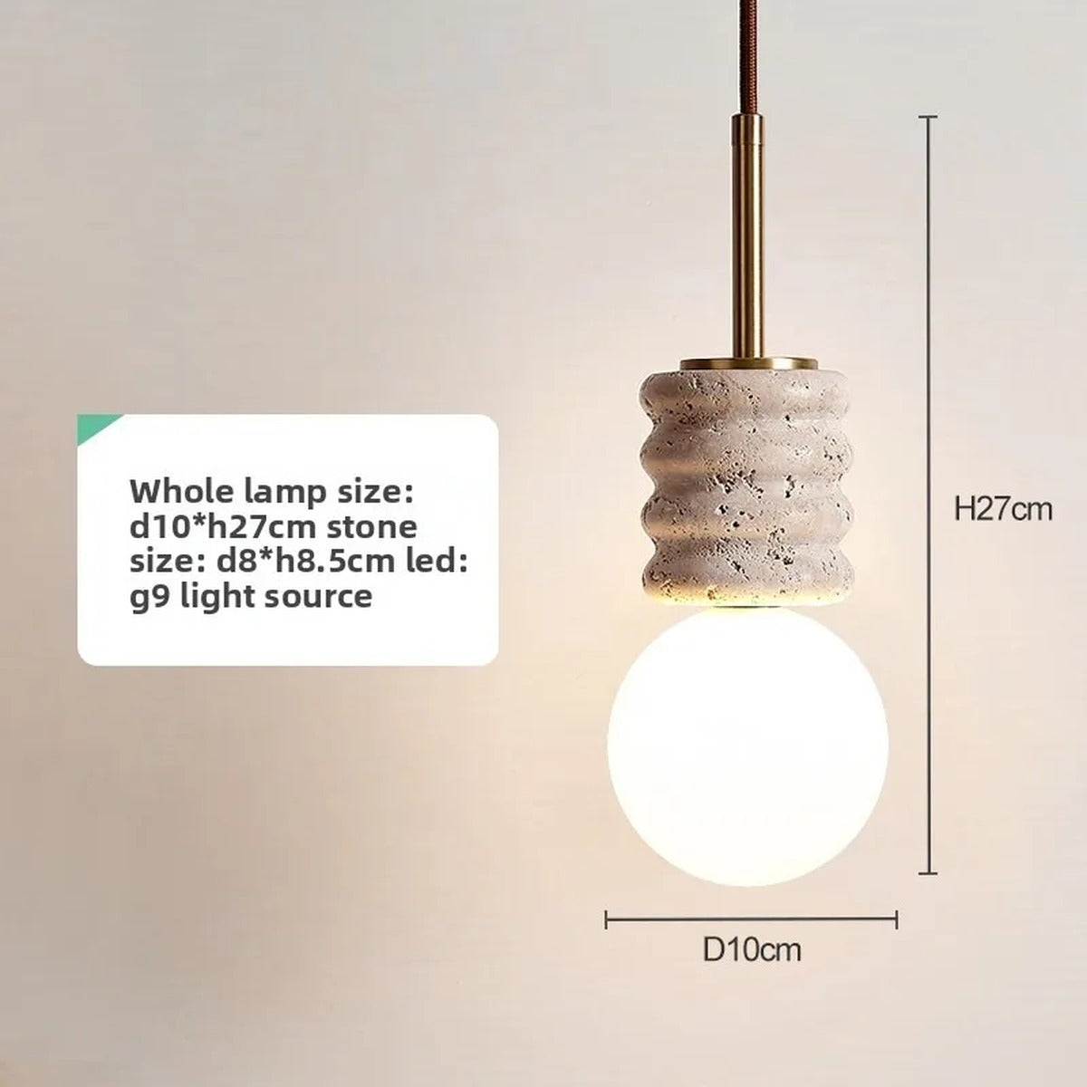 Natural Stone Geometric Pendant Lumendal – Product Detail 6