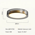 Meridex Round Brass Ring Flush Mount Ceiling Light — Large 60cm