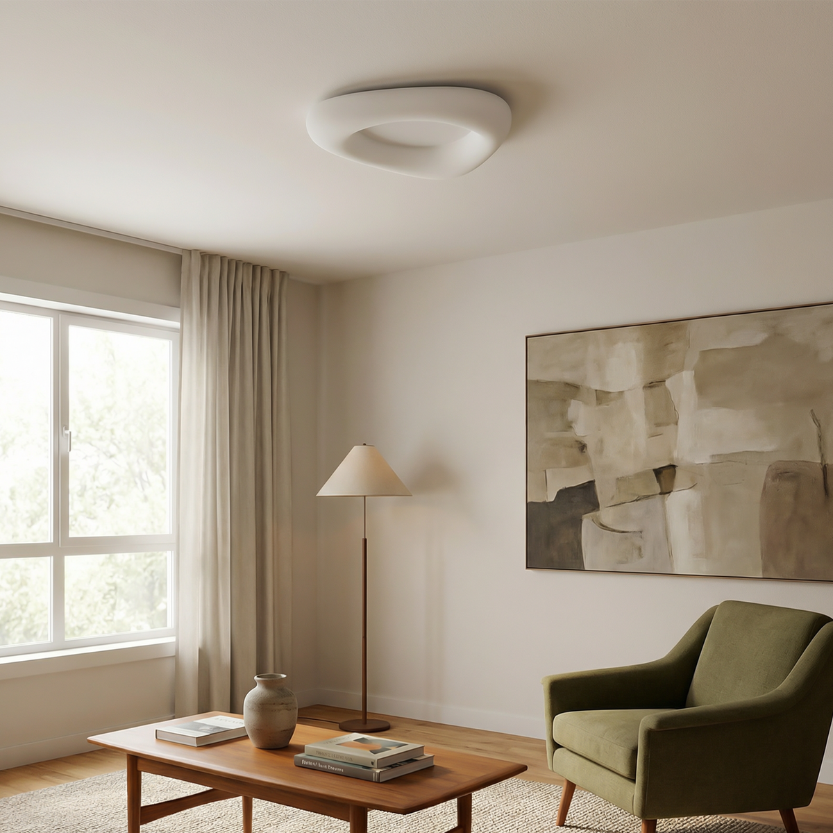 Luminous Acrylic Disk Ceiling Light Halvex – Lifestyle View 4